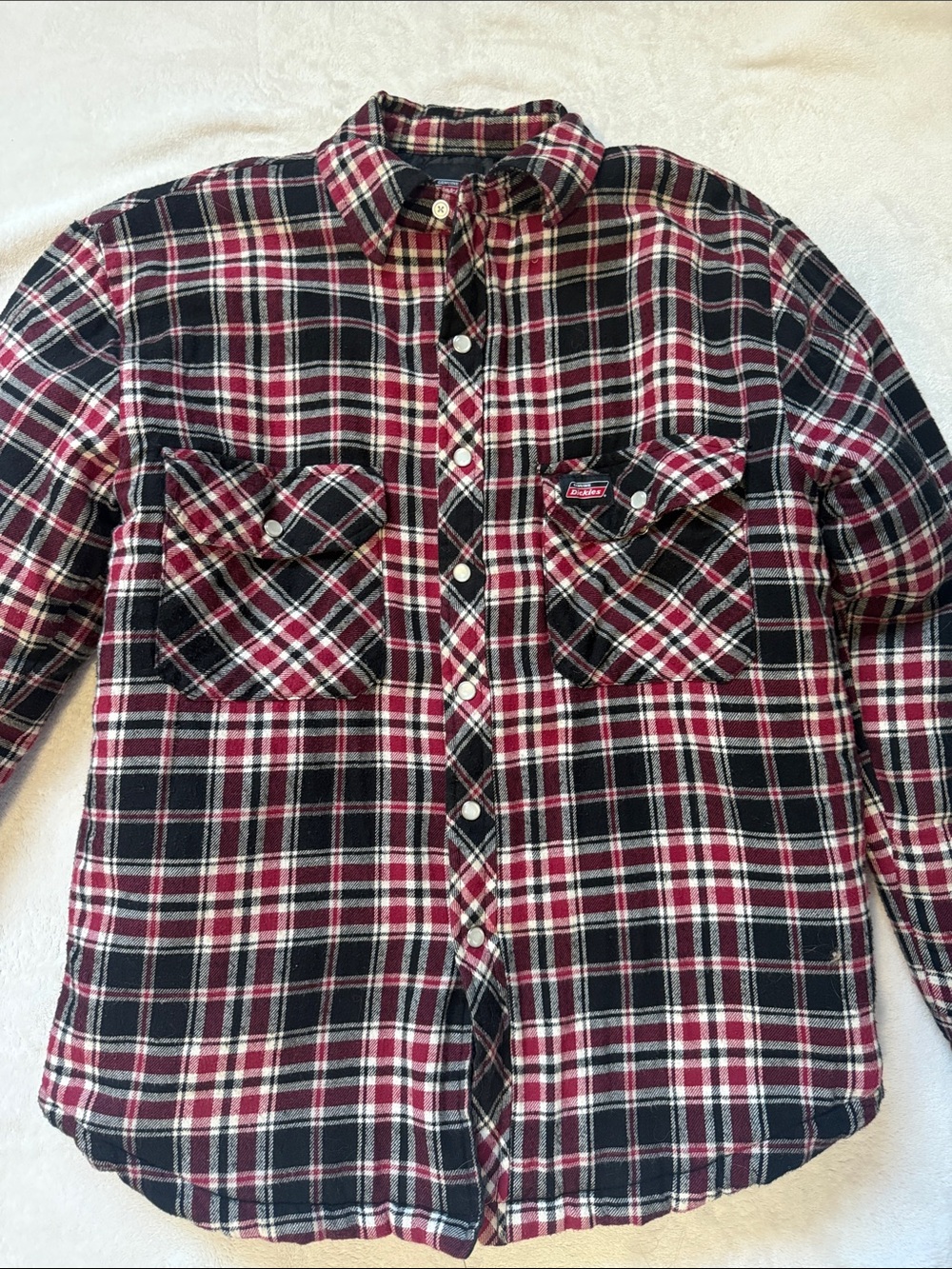 Men's Red and Black Plaid Flannel Shirt - Classic Workwear